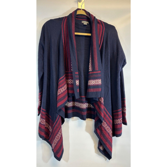 Eddie Bauer Open Front Waterfall Cardigan Sweater Women Size S Wool Blend A51 - Picture 1 of 6